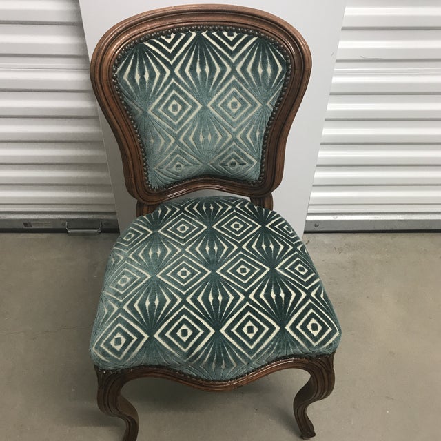 Antique French Cut Velvet Upholstered Side Chair Chairish