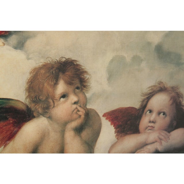 Traditional Raphael "The Cherubim Putti Angels of The Sistine Madonna" Custom Framed Art Print For Sale - Image 3 of 13