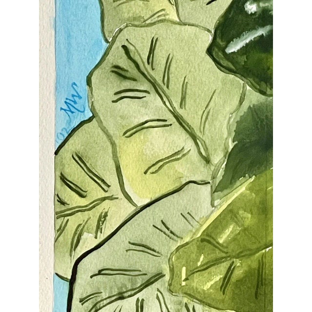 Contemporary Watercolor Painting Still Life of Purple Morning Glory Flowers For Sale - Image 3 of 4