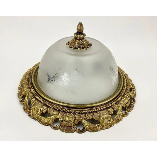 Vintage Empire Flush Mount Chandelier, 1980s For Sale - Image 10 of 10