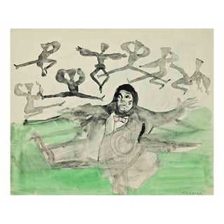 Mino Maccari, The Cossacks, Watercolor, 1950s For Sale