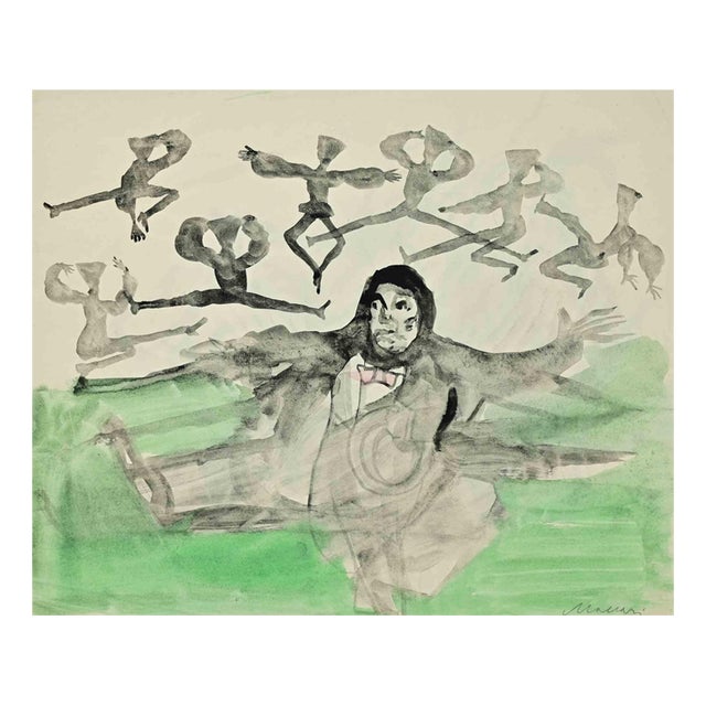 Mino Maccari, The Cossacks, Watercolor, 1950s For Sale