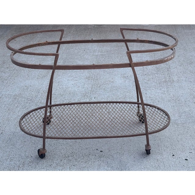 1960s Mid-Century Modern Russell Woodard Style Outdoor Bar Cart For Sale - Image 5 of 5
