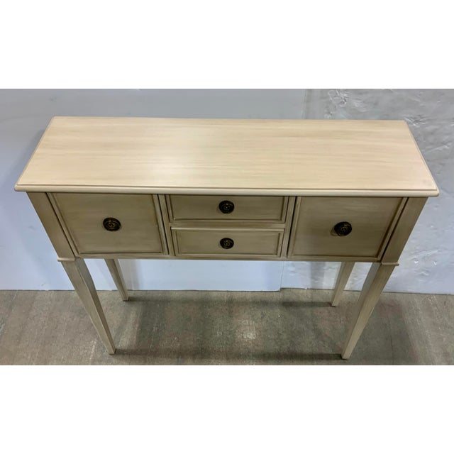 Aged Cream Finished Console Table | Chairish