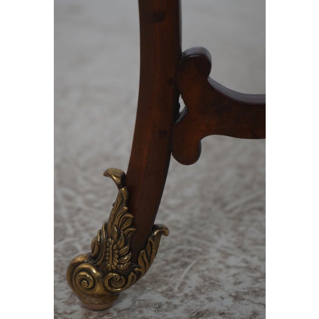 Maitland - Smith Maitland Smith French Louis XV Mahogany Lamp Table W. Brass Ormolu For Sale - Image 4 of 13