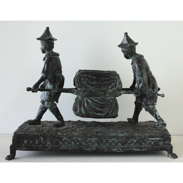 Maitland - Smith 1990s Maitland-Smith Bronze Sculpture of Boys With a Litter For Sale - Image 4 of 16