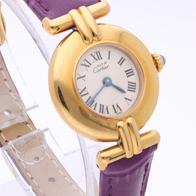 Art Deco 1980s Cartier Must De Colisee Vermeil 590002 Ladies 24mm Watch Box/Papers For Sale - Image 3 of 15