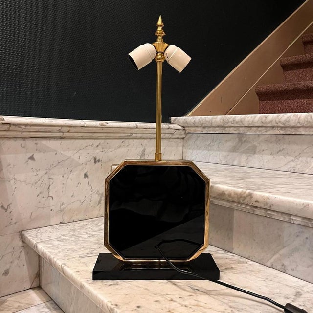 Metal Hollywood Regency Table Lamp by Georges Mathias for Maho, 1970s For Sale - Image 7 of 15