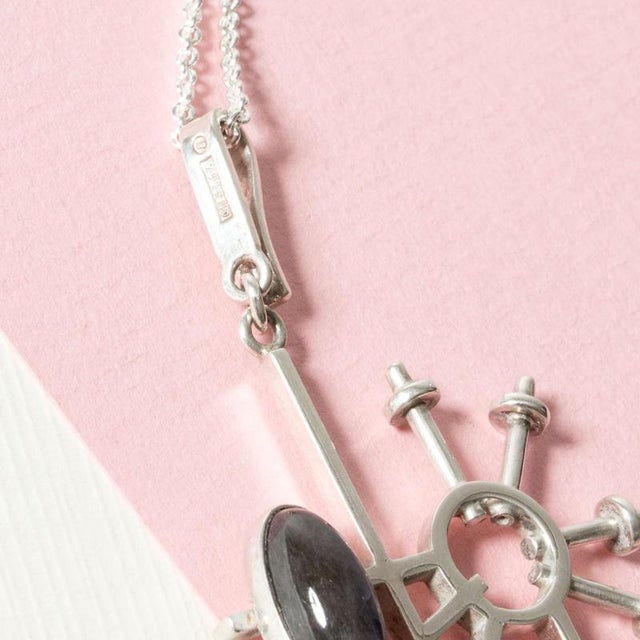 1980s Silver and Spectrolite Pendant from Claës Giertta, 1981 For Sale - Image 5 of 6