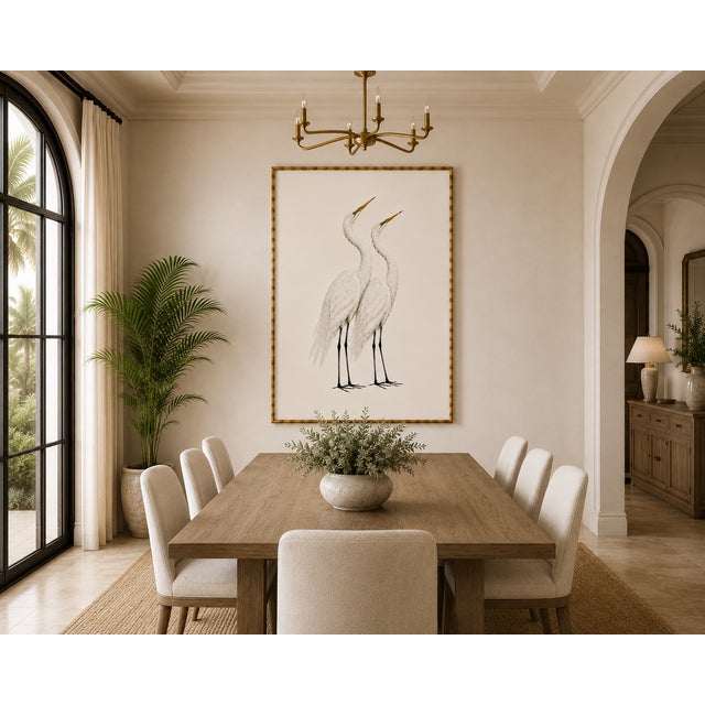 Paper Crane Study 2, Neutral Coastal Bird Art Print, 32" X 48" For Sale - Image 7 of 8
