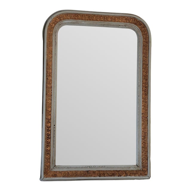 Antique French Louis Philippe Mirror – Cream and Gold, Late 19th Century For Sale