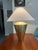 Brass Rare Pair Solid Brass Cone Cylinder v Shaped Table Lamps – Mid Century Modern 1970s New Shades Set of 2 For Sale - Image 8 of 11