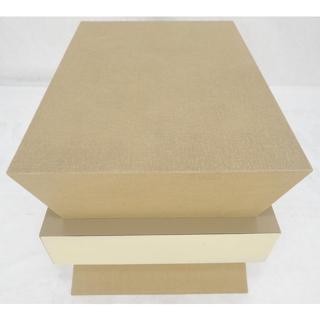 Linen Wrapped Ernest C. Masi "Sheaf of Wheet" Shape One Drawer End Side Table Night Stand MINT!