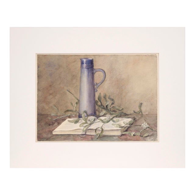 "La Branche De Gui Et Le Livre" (Mistletoe and Book Still Life) For Sale