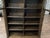 1920s Arts & Craft Antique Oak Bookcase Double Doors Lead-Glass Tulips Claw Feet on Rollers For Sale - Image 5 of 12