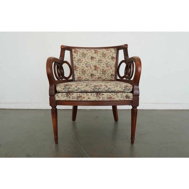 Brown Vintage Neoclassical Open Armchairs (Set of 2) For Sale - Image 8 of 15