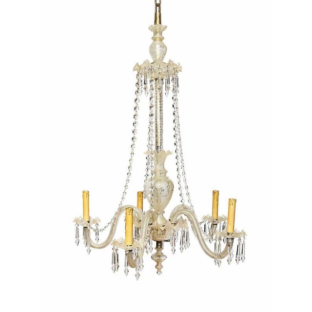 Metal and Crystal Ceiling Lamp For Sale - Image 6 of 6