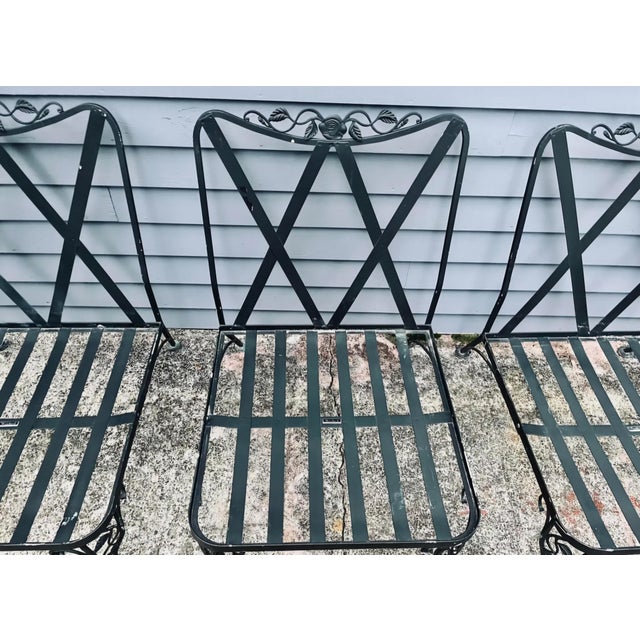 Vintage Woodard Outdoor Patio Sofa with Striped Cushions & Pillows For Sale - Image 10 of 10