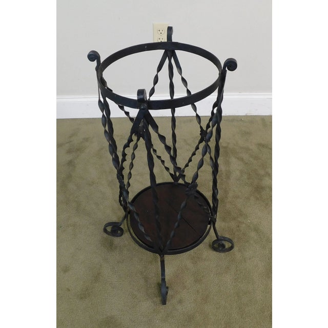 Black Aesthetic Antique Hand Wrought Iron Umbrella Stand For Sale - Image 8 of 13