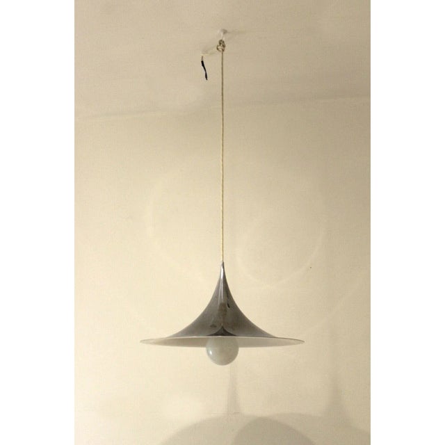 Cream 1960s Thorup & Bonderup Modern Chrome Semi Pendant Decorative Lamp For Sale - Image 8 of 8