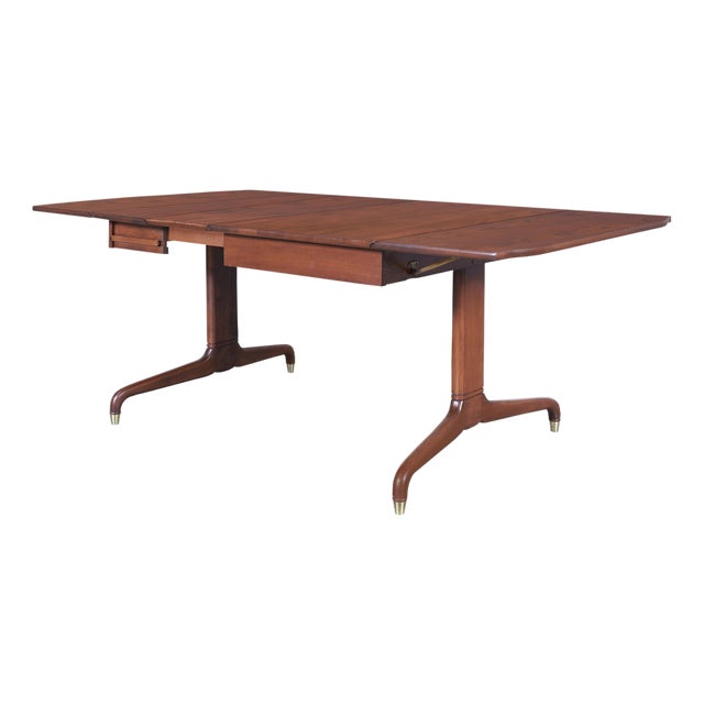 1950s Mid-Century Drop-Leaf Extension Dining Table by Extensole Corporation For Sale