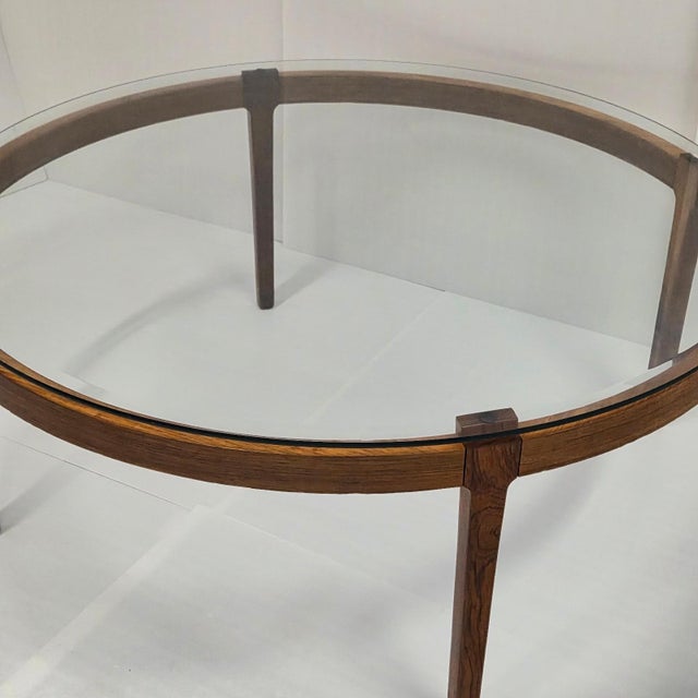 Vintage Scandinavian Coffee Table in Teak, Rosewood and Glass, 1960s For Sale - Image 10 of 16