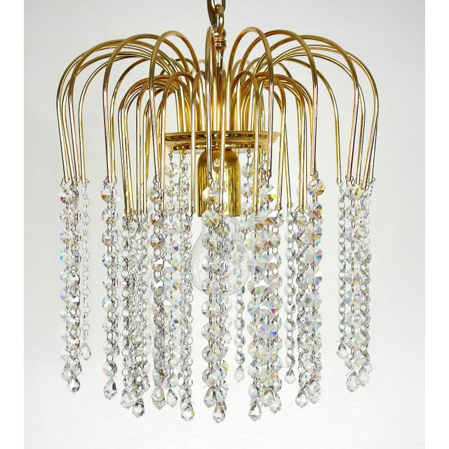 Brass and Lead Crystal Chandelier from Joska Bodenmais, 1970s For Sale - Image 10 of 11