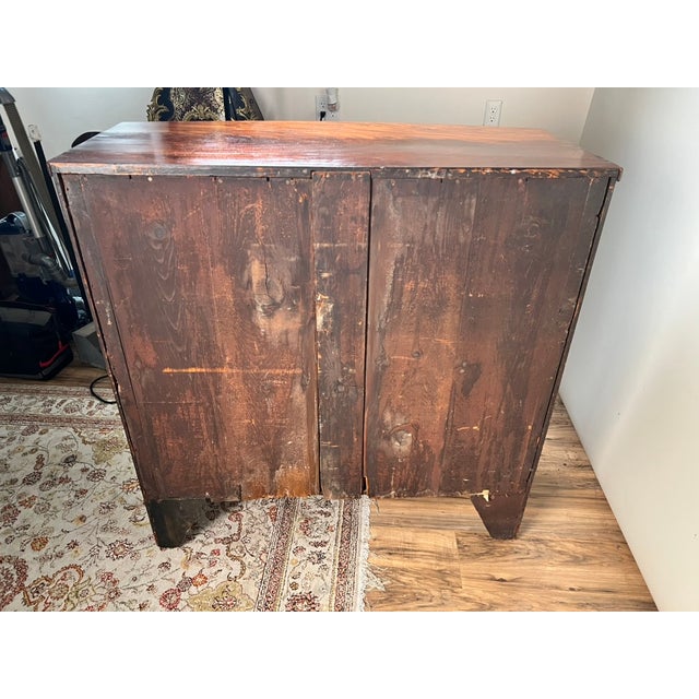 Antique George III Mahogany Bowfront Chest on French Feet C. Late 18th Century For Sale - Image 11 of 11