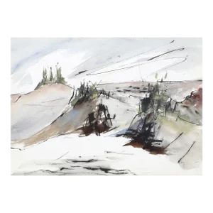 1950s "Beach Landscape P2.66" Watercolor Painting by Eve Nethercott