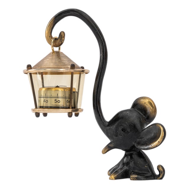 Elephant Figurine with Thermometer by Walter Bosse for Herta Baller, Austria, 1950s For Sale