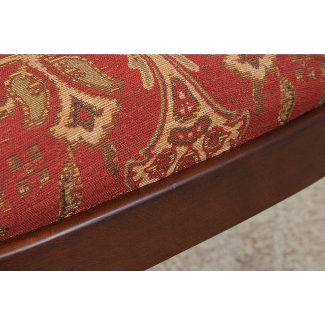 Pair of Henredon Mahogany Tapestry Upholstered Open Armchairs For Sale - Image 9 of 17