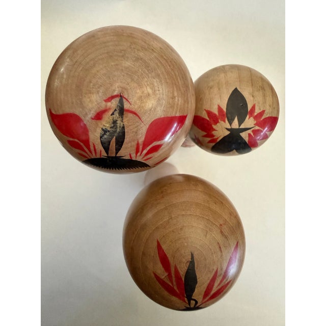 Three Vintage Kokeshi Dolls For Sale - Image 10 of 10