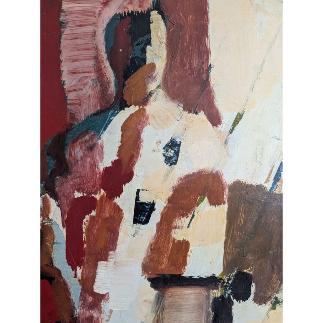 Paint Mid-Century Modern 'Threshold of Presence' Abstract Figurative Oil Painting by Swedish Artist Gunnar Johnsson (1917–2007), Framed For Sale - Image 7 of 11