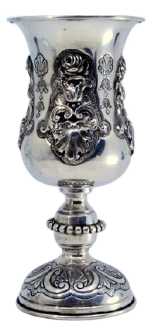 Silver Chalice with Floral Motifs and Relief Shells