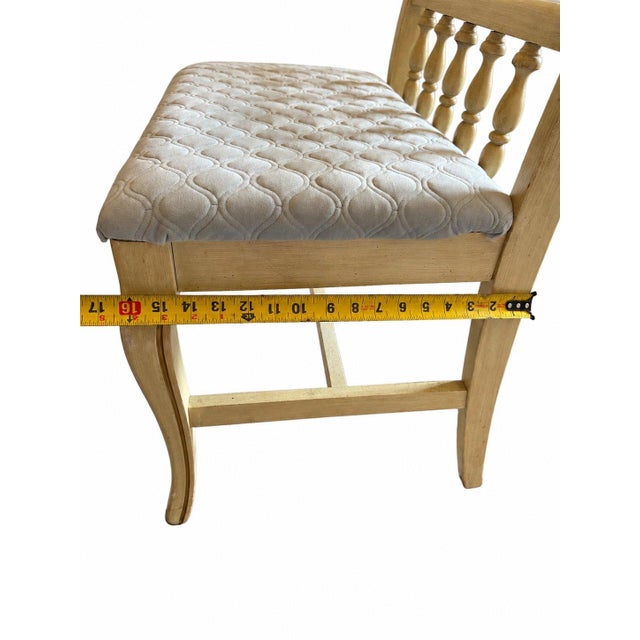 Late 20th Century Vintage French Country Vanity Chair by j.b. Van Sciver Wooden Upholstered For Sale - Image 5 of 7