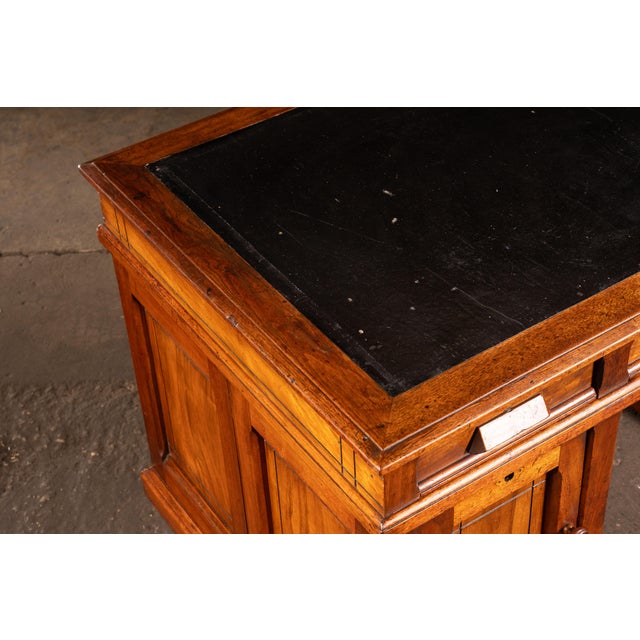 Antique Quarter-Sawn Oak Rotary Desk by Wooton For Sale - Image 9 of 15