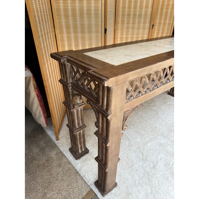 72" Vintage British Colonial Console Table For Sale - Image 11 of 15