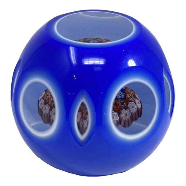 Vintage Murano Glass Baccarat Style Paperweight For Sale