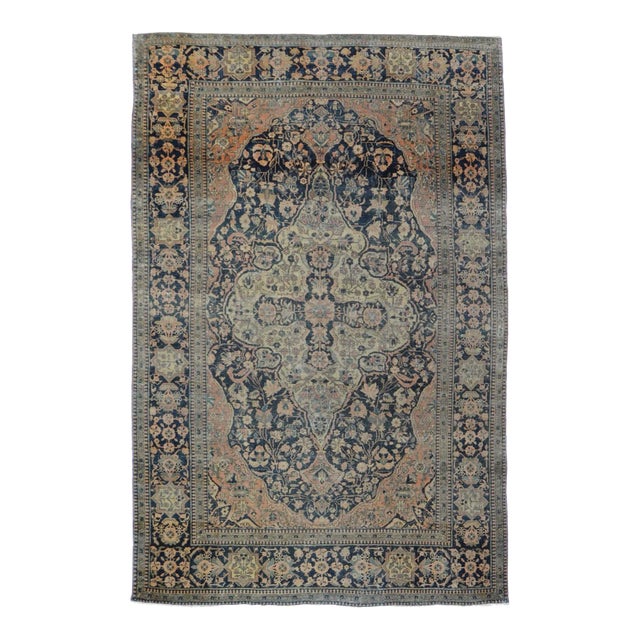 Antique Mohtasham Kashan Rug 4'4'' x 6'7'' For Sale