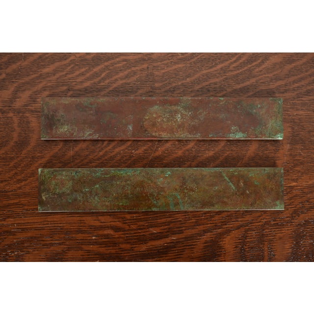 Tiffany Studios New York Grapevine Bronze Blotter Ends With Leather Desk Blotter For Sale - Image 11 of 14