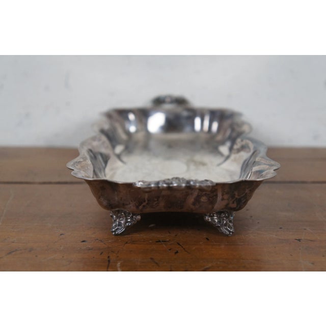 Vintage Sheridan Scalloped Silverplate Serving Tray & National Cake Server - 2 Pieces For Sale - Image 4 of 12
