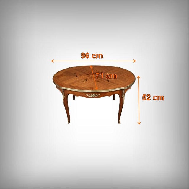 Louis XV Style Marquetry Coffee Table For Sale - Image 15 of 16