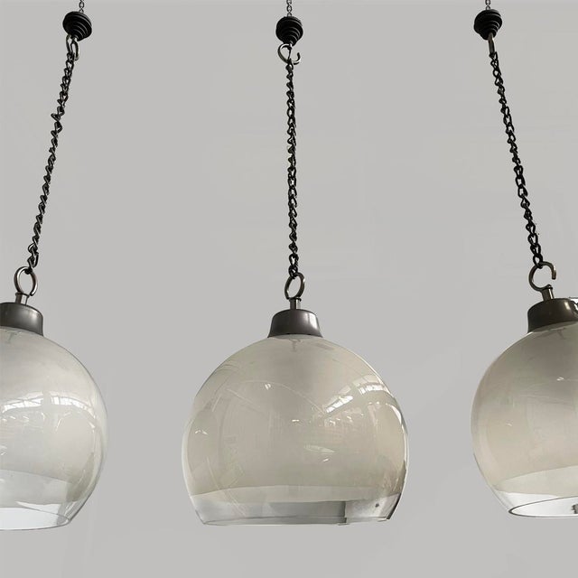 Azucena Mid-Century Modern Italian LS10 Pendant Lights attributed to Luigi Caccia Dominioni for Azucena,, 1960s, Set of 3 For Sale - Image 4 of 14
