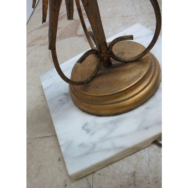 Gold Vintage Gold Gilt Wheat Metal Louis XV Lamp End Table Pole Lamp french regency For Sale - Image 8 of 10