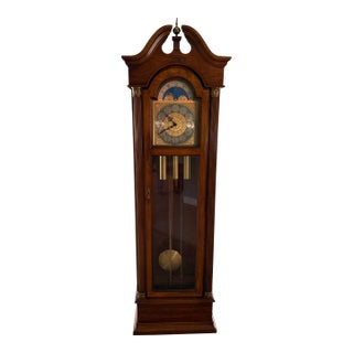 Late 20th Century Ridgeway Georgian Style Tall Case Grandfather Clock For Sale