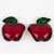 Kaso Red Apple Acrylic Lucite Clip Earrings For Sale - Image 4 of 7