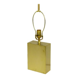 Vintage Lacquered Brass Cube Lamp For Sale