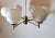 Brass Stilnovo Italian Vintage Brass Chandelier, Opaline Glass Spheres For Sale - Image 8 of 13