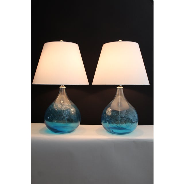 Mid 20th Century Seguso Style Hand Blown Murano Lamps - a Pair For Sale - Image 15 of 16
