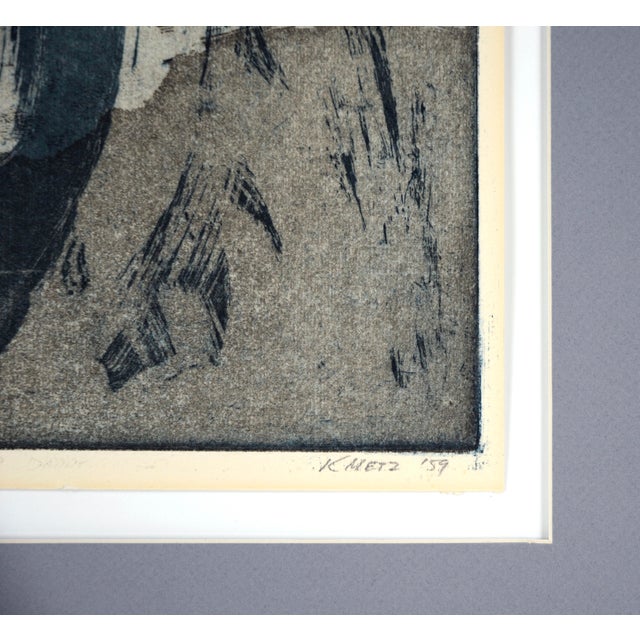 1950s "Animated Formation" Abstract Aquatint Etching by Kay Metz For Sale - Image 5 of 6